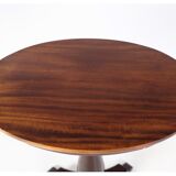 Oval side table on pillar with drawer in mahogany from around the year 1890s