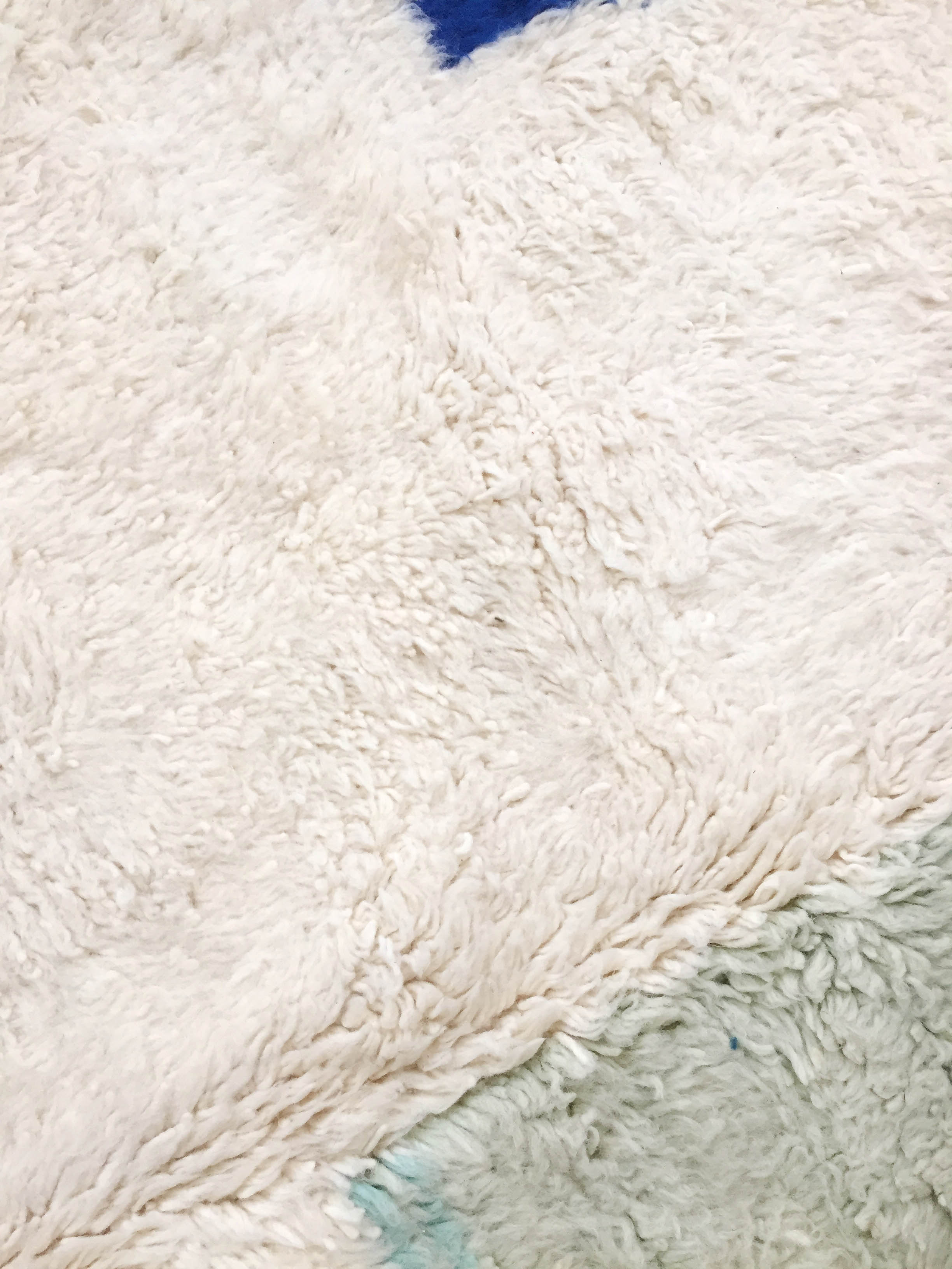 Moroccan Berber carpet blessed ouarain ecru with colorful patterns 255x156cm