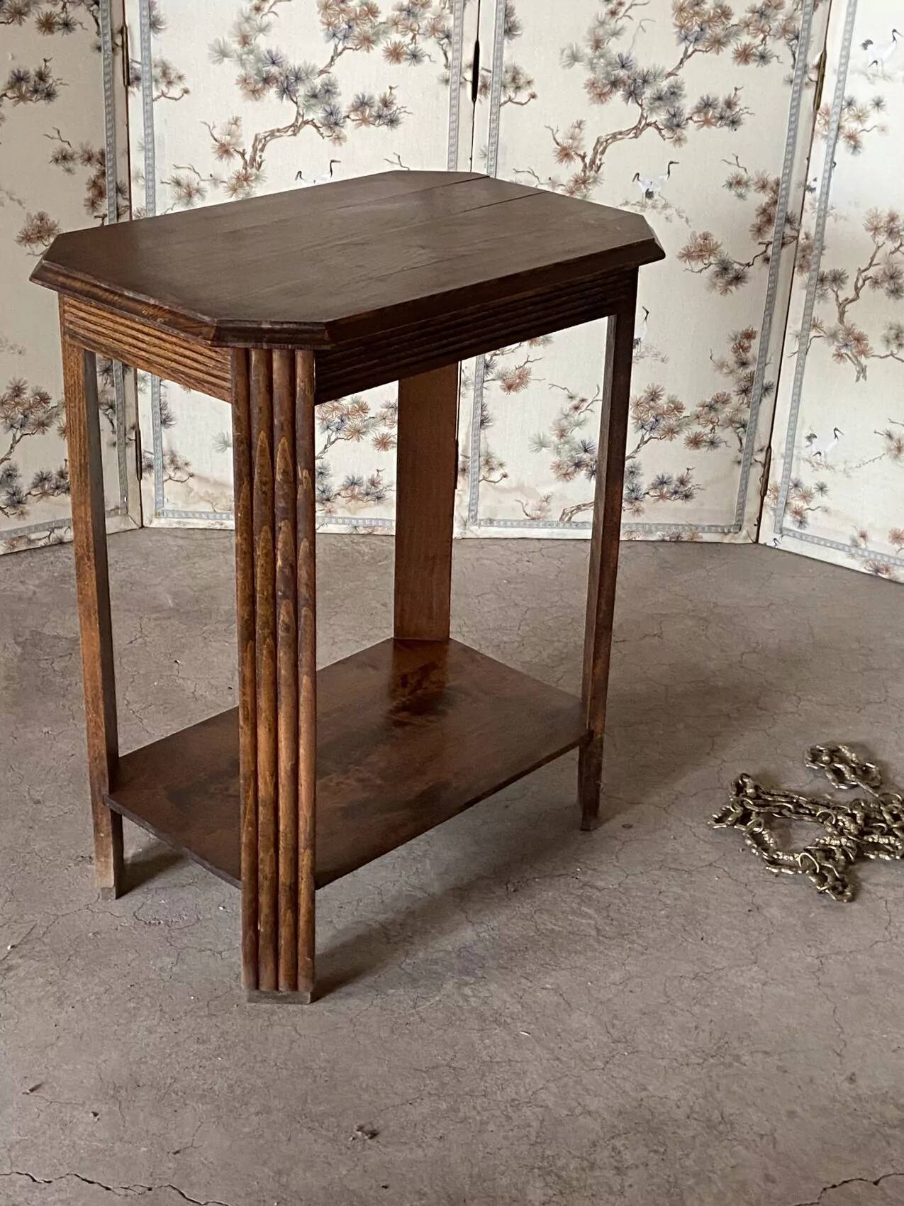Console Art Déco en chêne – époque 1920-1930