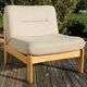Pair of wood and fabric lounge chairs, 1980