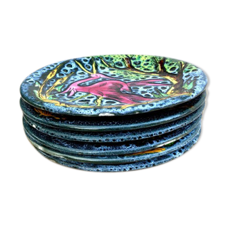 Set of 6 Vallauris plates