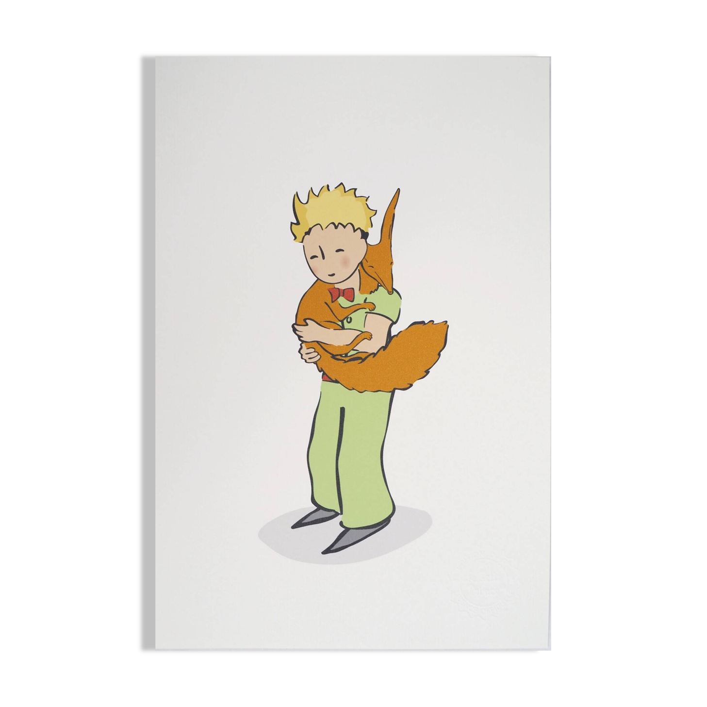 Antoine de Saint-Exupéry: The Little Prince cuddles the Fox - Lithograph