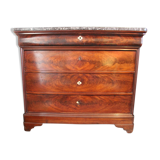 Louis Philippe chest of drawers, 19th century, in mahogany, Sainte-Anne marble