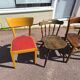 Lot de 6 chaises de bistrot dépareillées bois