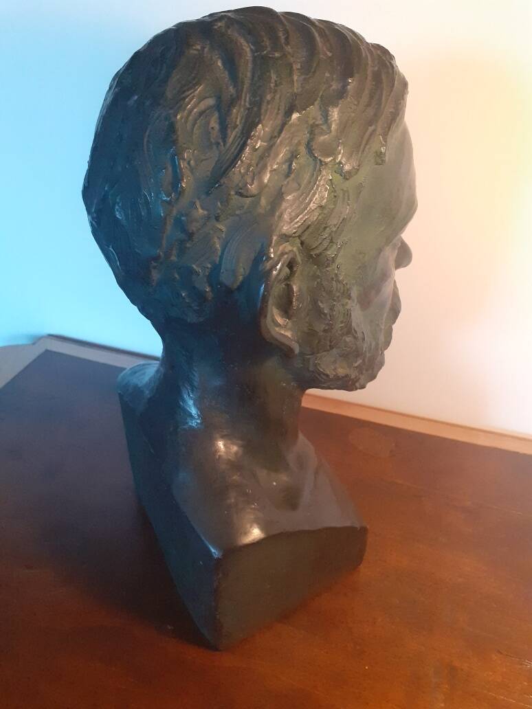 Large plaster bust of Louis Pasteur