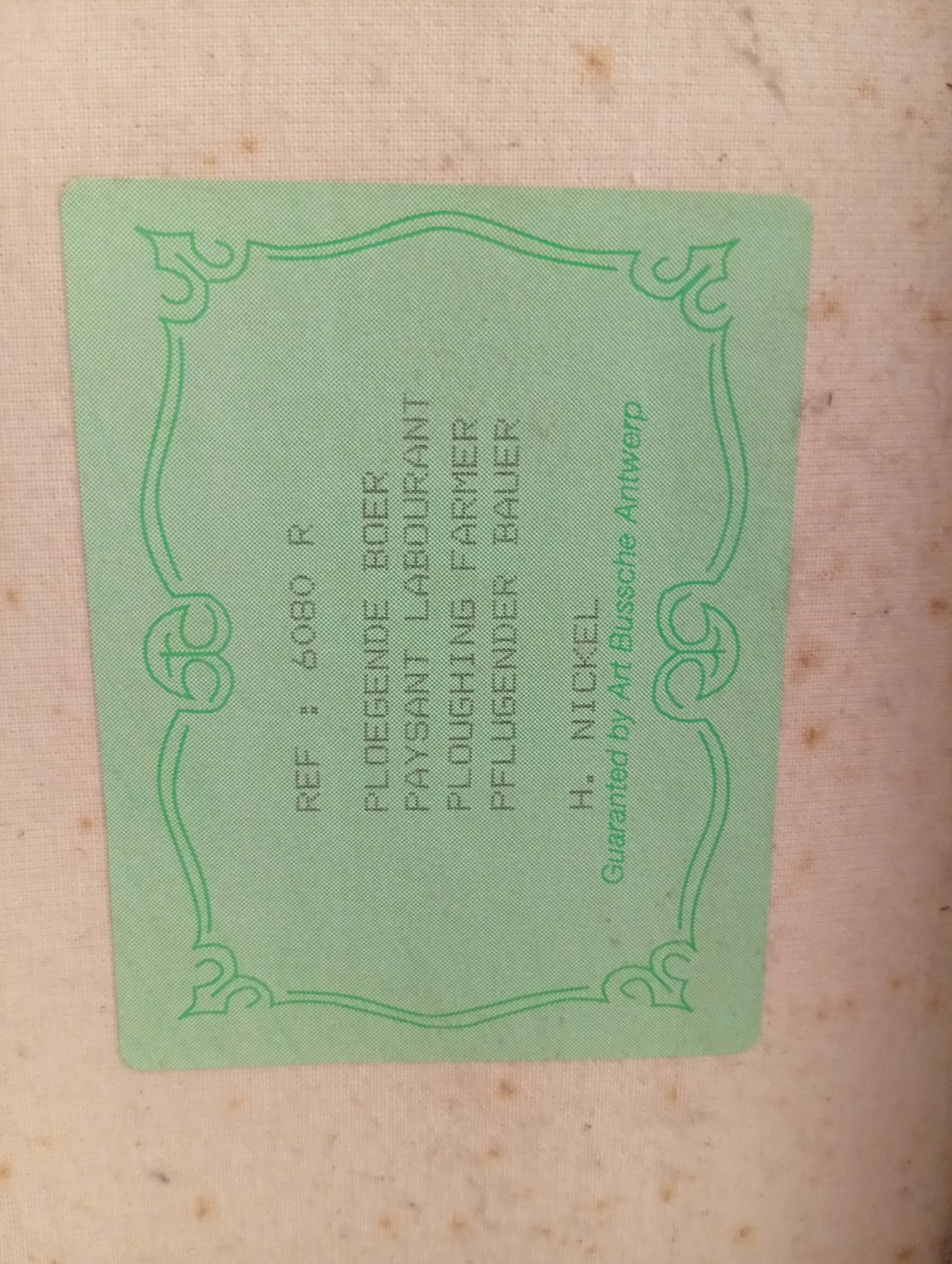 Painting in reproduction of a large-format ploughman