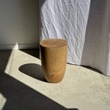Stool, side table, cylindrical solid mango wood end table.