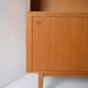 Bibliothèque de rangement vintage scandinave en chêne