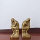 Pair of bookends The Thinker by Rodin in solid brass