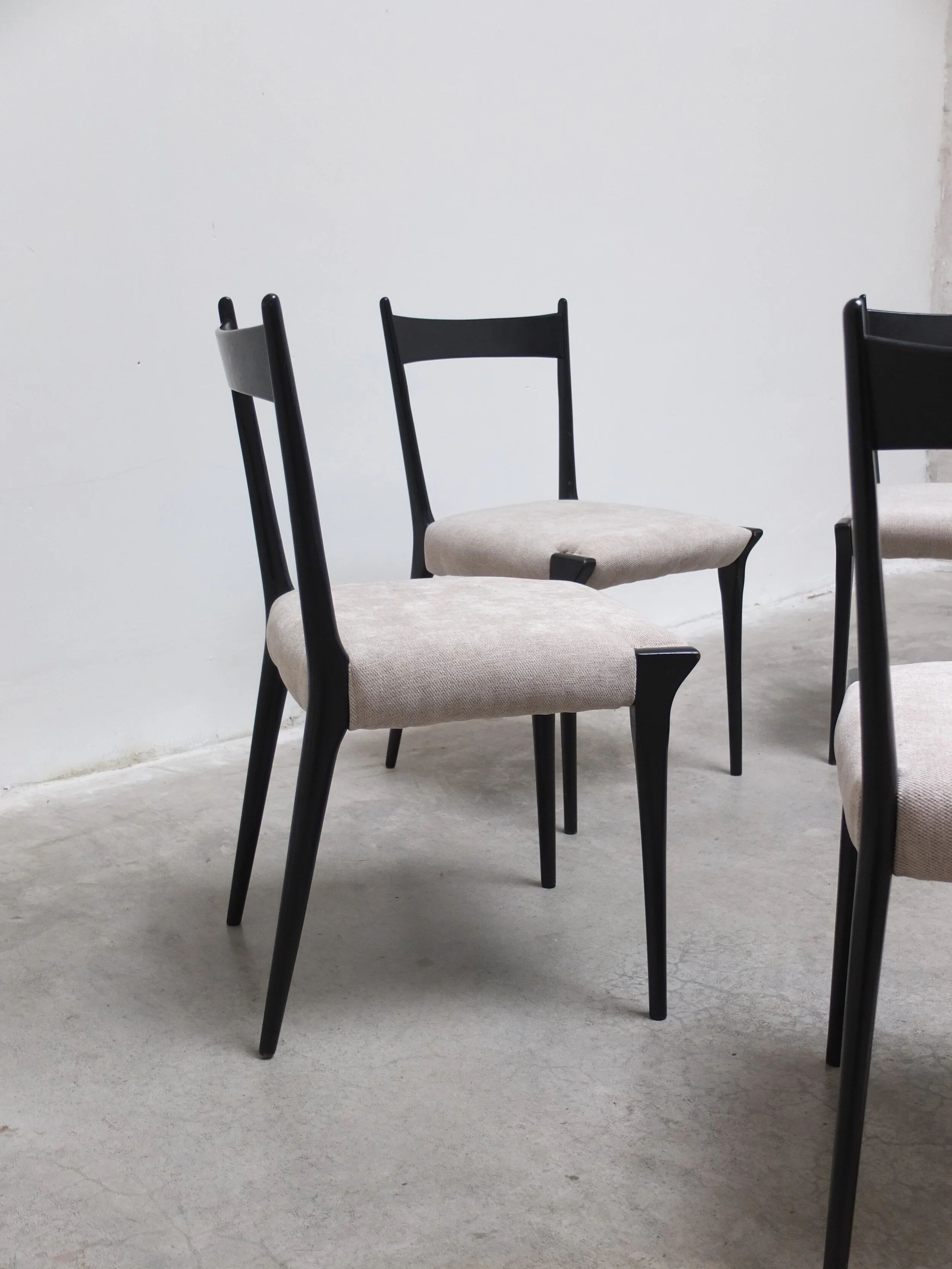 Rare set of 6 'S11' dining chairs by Alfred Hendrickx for Belform, 1950s
