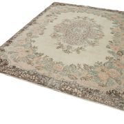 Tapis beige turc antique noué à la main 213 cm x 294 cm - 25059
