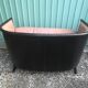 Lot of 2 armchairs and a sofa from Baumann in black wood and marble rose leather
