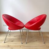 Chaise Artifort Nina vintage, cuir rouge, René Holten années 1990