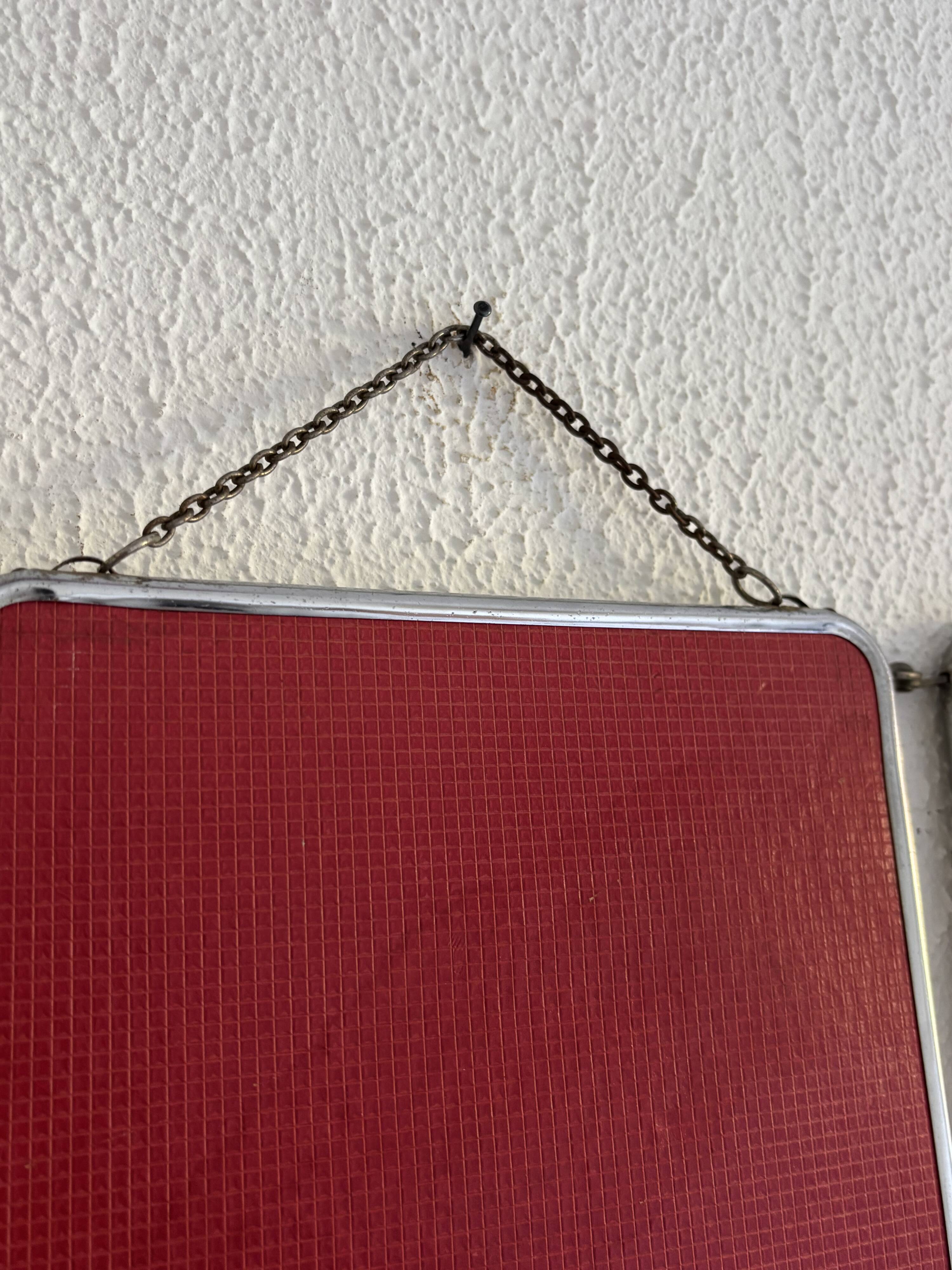 Miroir vintage 1960 triptyque barbier coiffeuse Arpin grenadine - 27 x 69 c