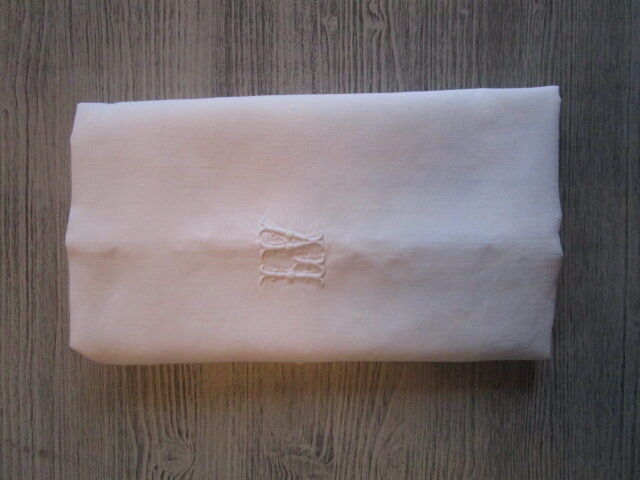Embroidered/monogrammed antique tea tablecloth