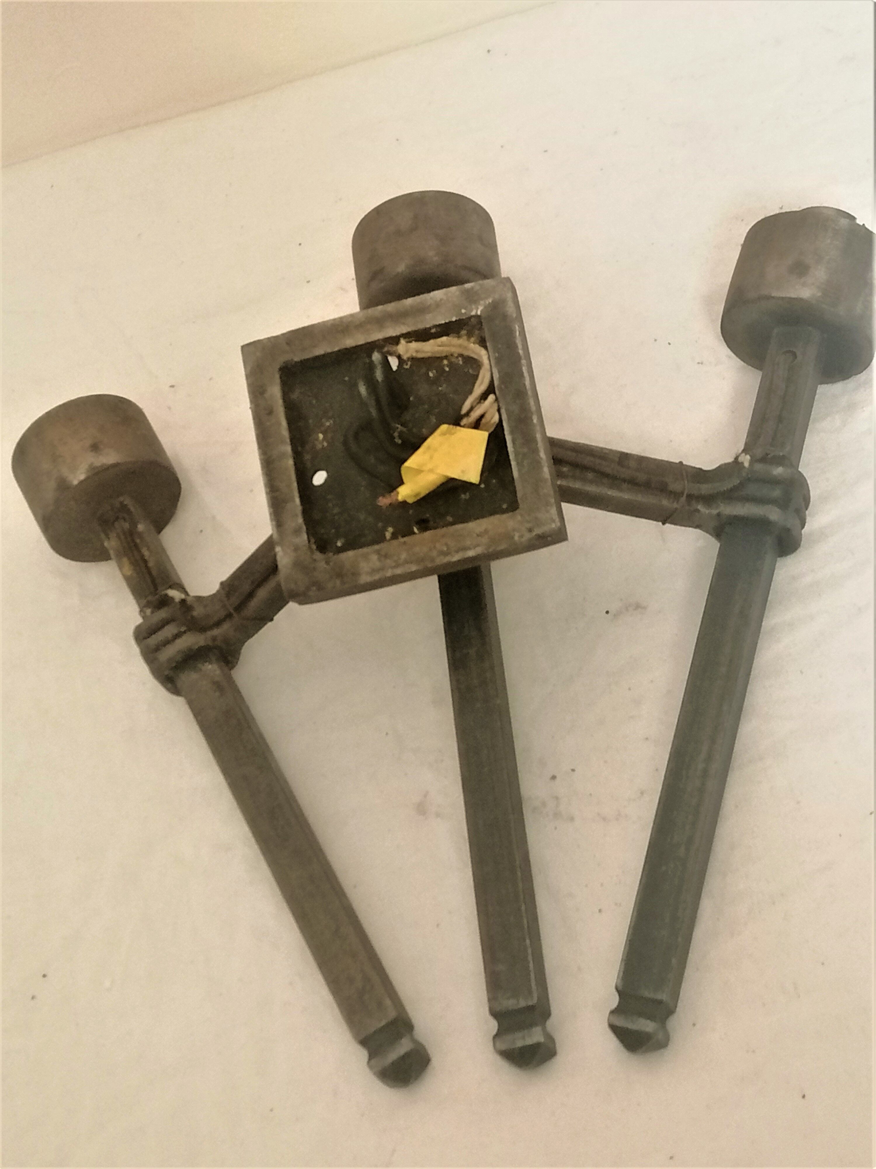 Pair of metal wall lamps from the 50