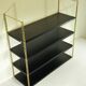 Etagère murale en métal noir et doré, années 60