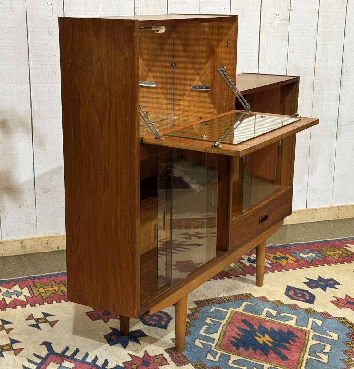 1970s teak English bar