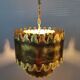 Brutalist hanging lamp, type 6399 in oxidised brass by Svend Aage Holm Sørensen Denmark