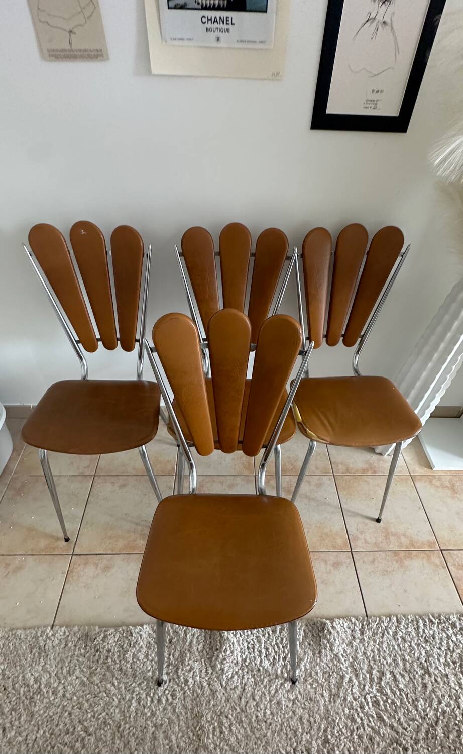 4 vintage Tubmenager petal chairs from the 60s