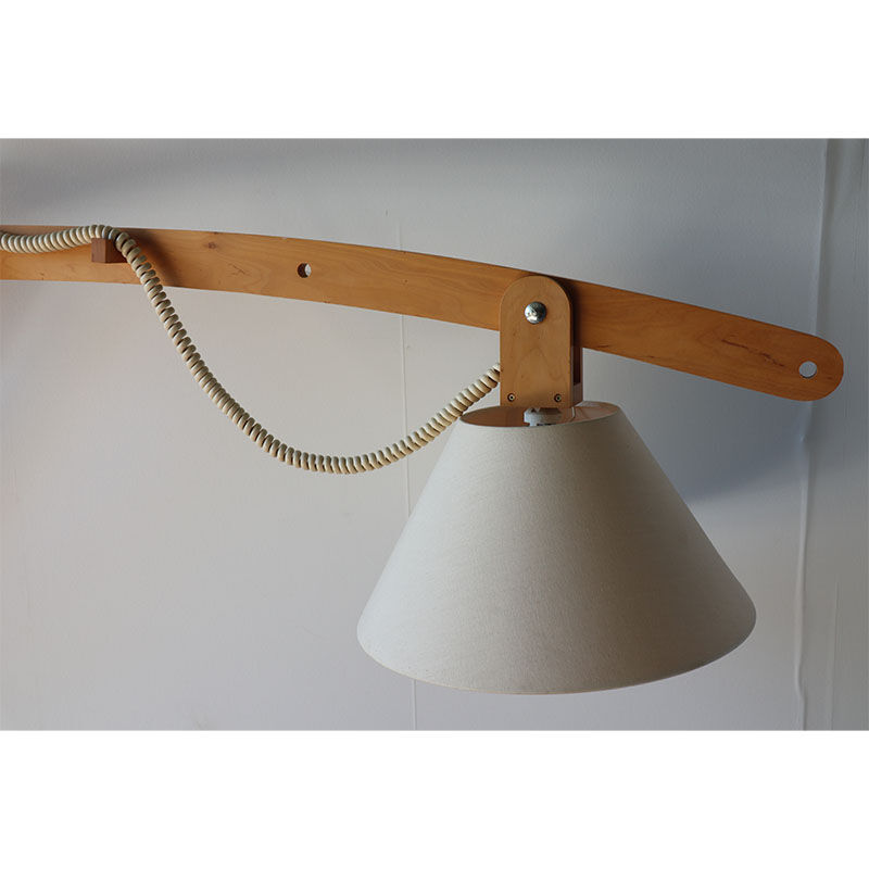 Adjustable Scandinavian wooden wall lamp