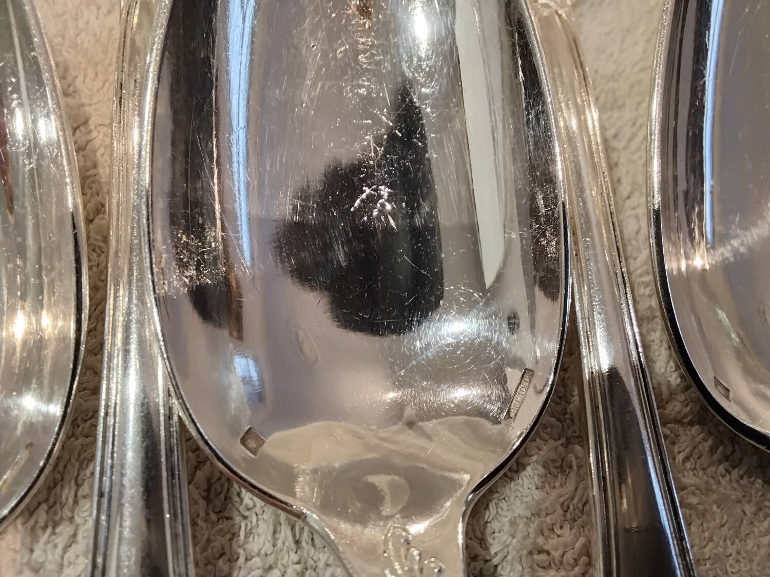 12 silver-plated dessert forks by Christofle Marly, 18.8cm