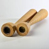 Pair of teak candle holders