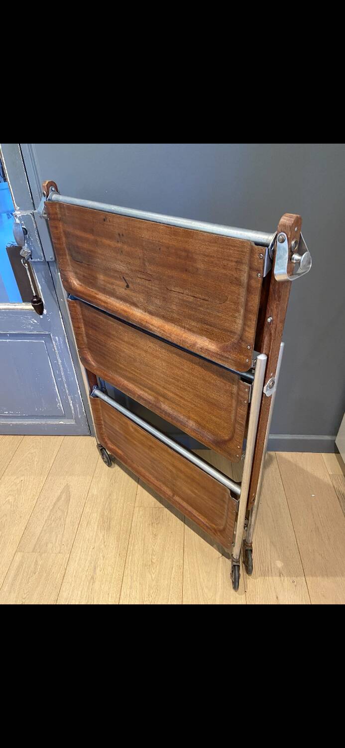 Dessert 3 folding trays wood and metal