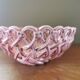Large basket in pink slip signed Pichon