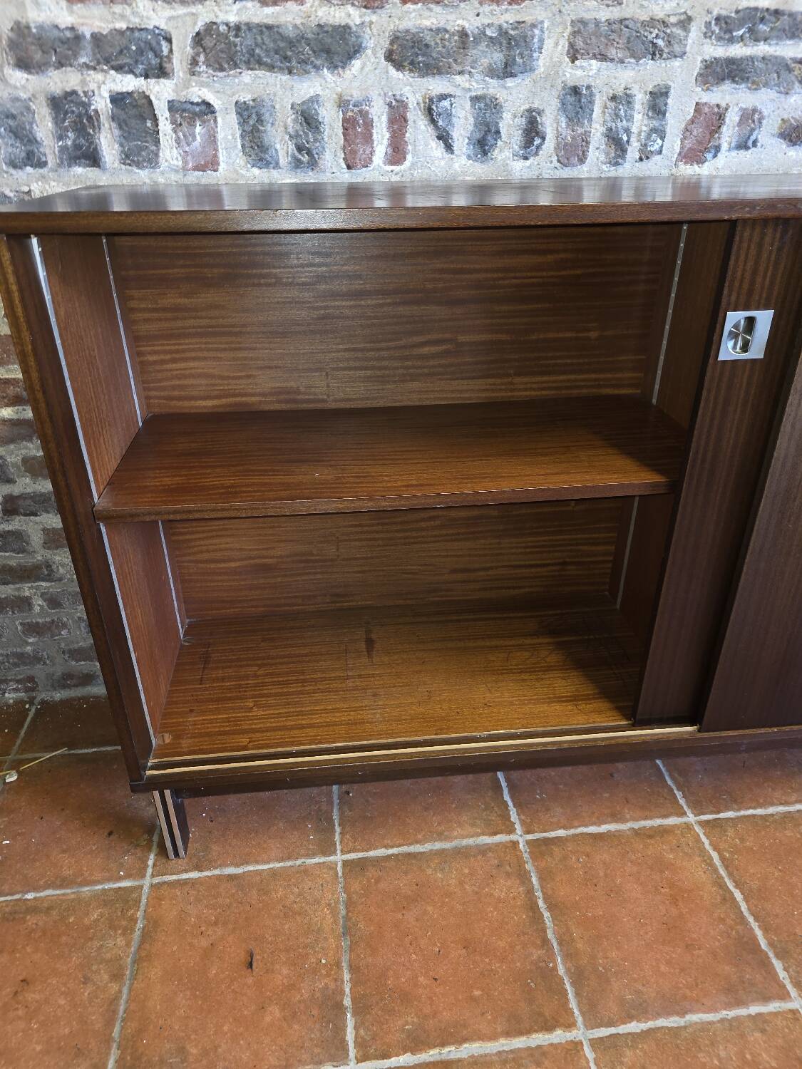 Vintage 1960s mahogany sideboard with sliding doors