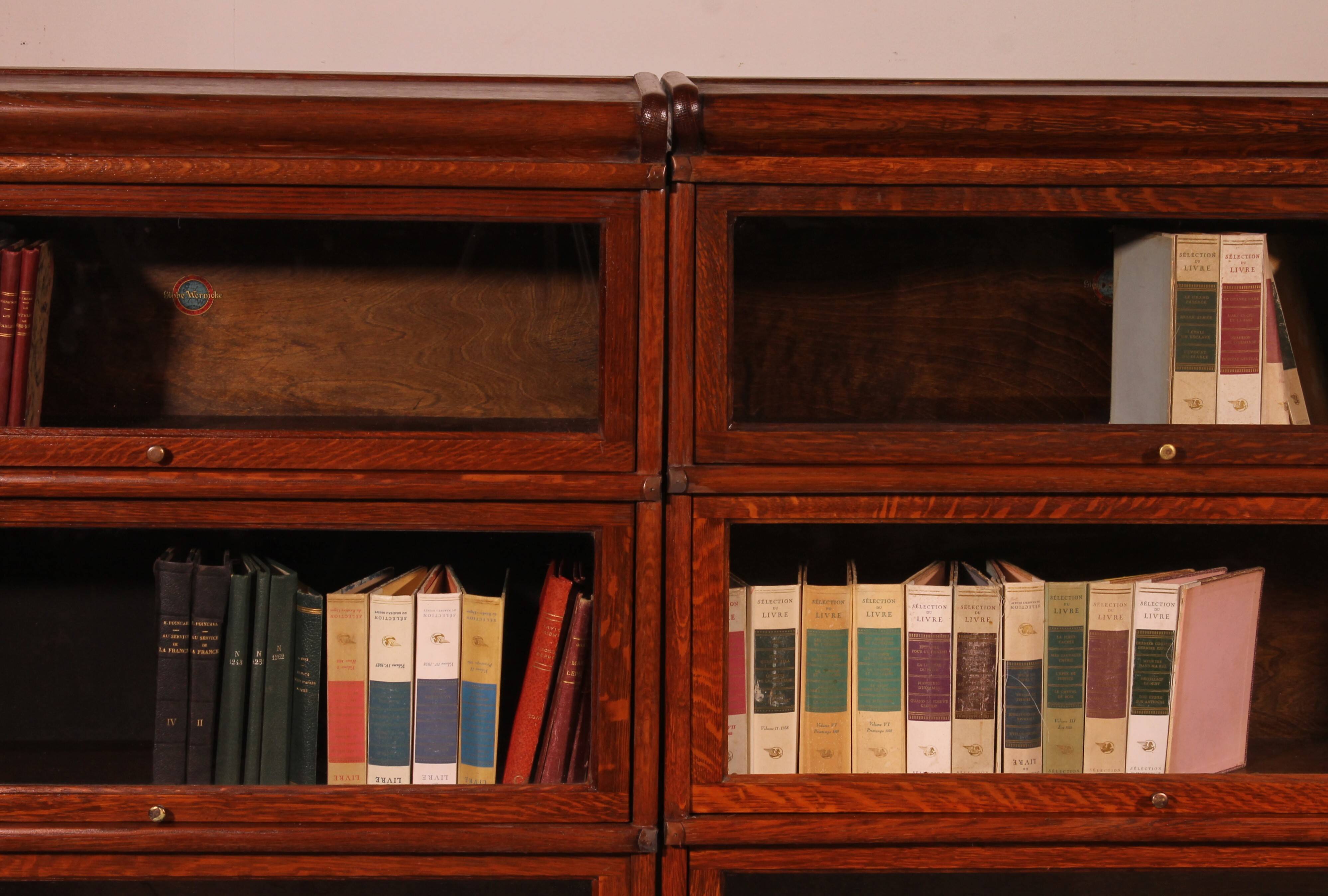 pair of Globe Wernicke London bookcases in oak circa 1900