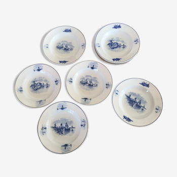 Series of 10 hollow plates Dutch earthenware early XX