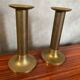 Antique Pair Of Vintage Brass Column Candle Holders