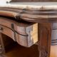 Louis XVI style walnut and marble cabinet