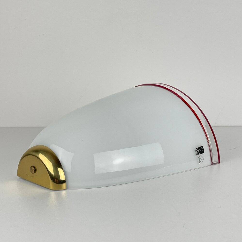White and Red Murano Wall Light by Itre, Italy, 1980s