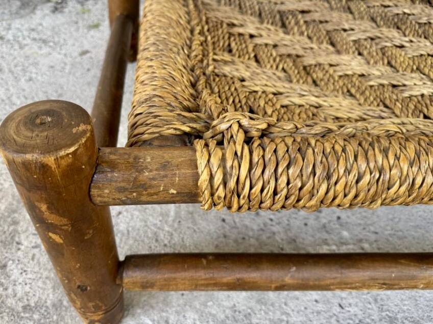 Wooden and rope bench from the 1950s,  Vibo