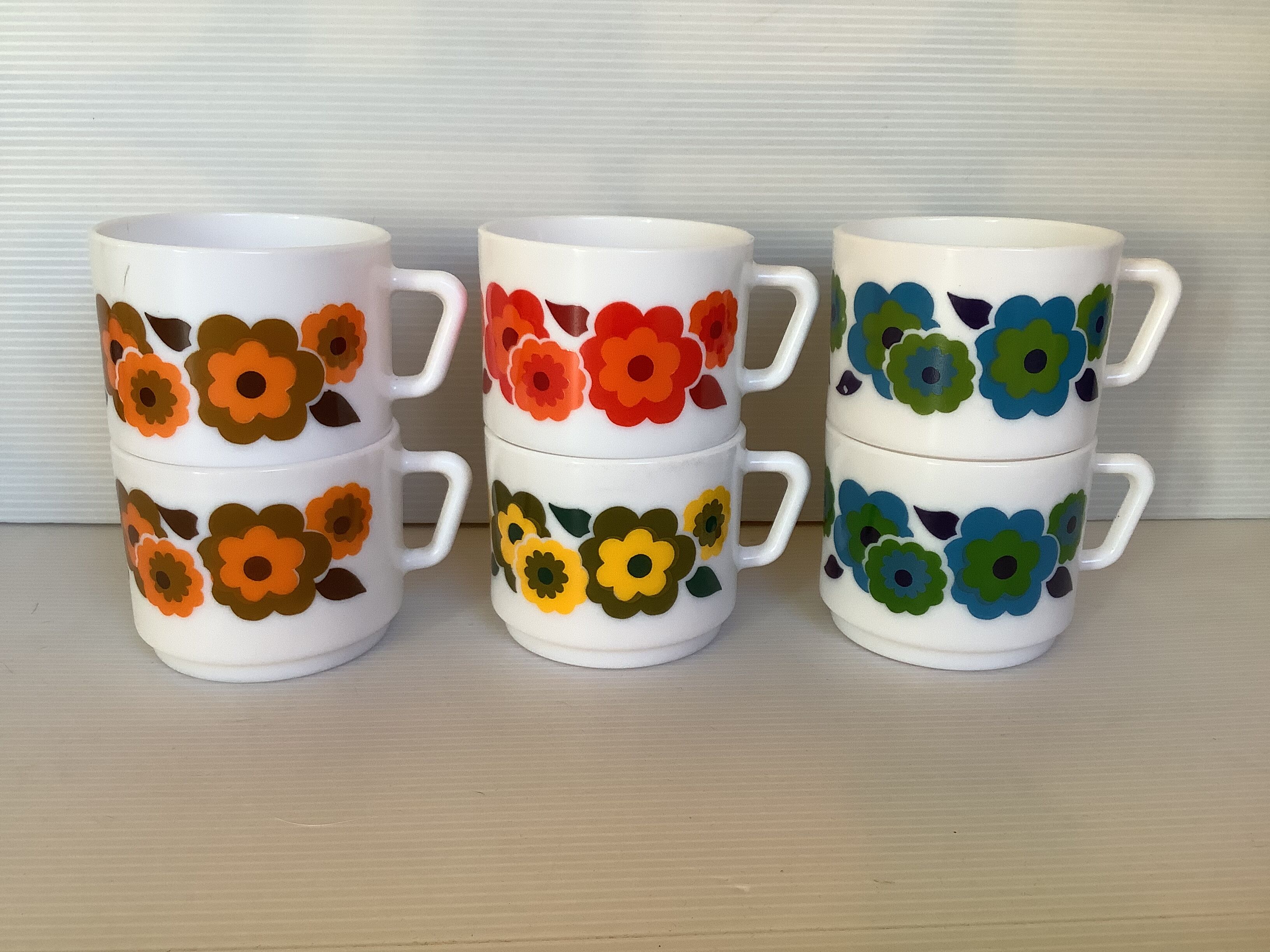 6 lotus mug cups