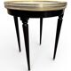 Bouillotte table in Louis XVI style made of blackened wood, marble, and brass.