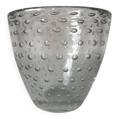 Daum Nancy France, vase bullé, vers 1930.