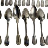 Important lot of 118 pieces of silver-plated metal cutlery by Ercuis, Christofle 20th century.