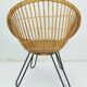 1960s mid century armchair bamboo wicker with hairpin legs