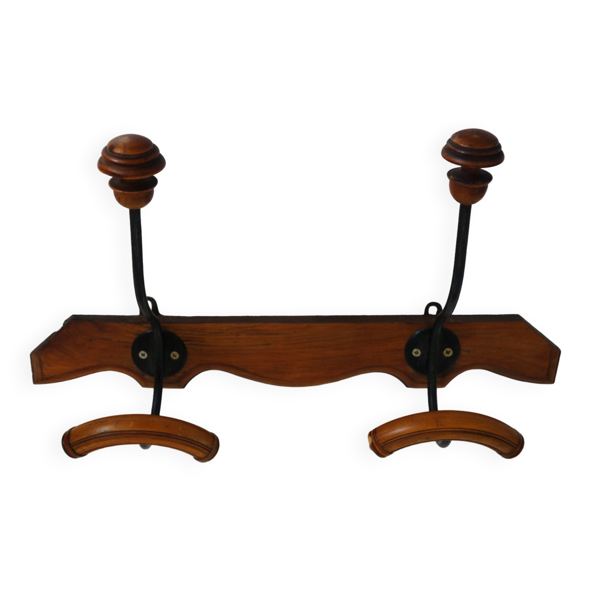 Wall coat rack 2 vintage hooks