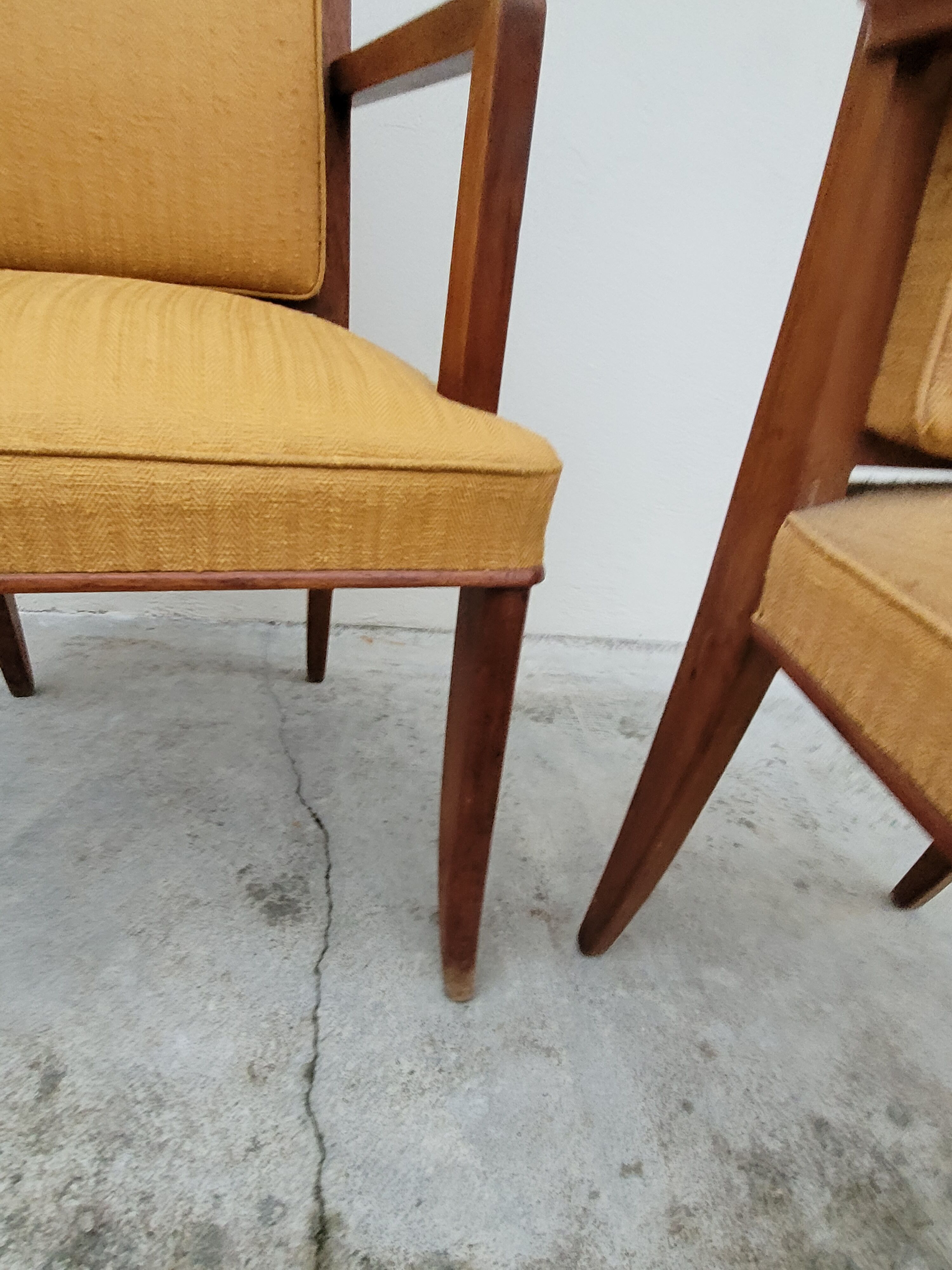 Pair of armchairs bridge era art deco walnut