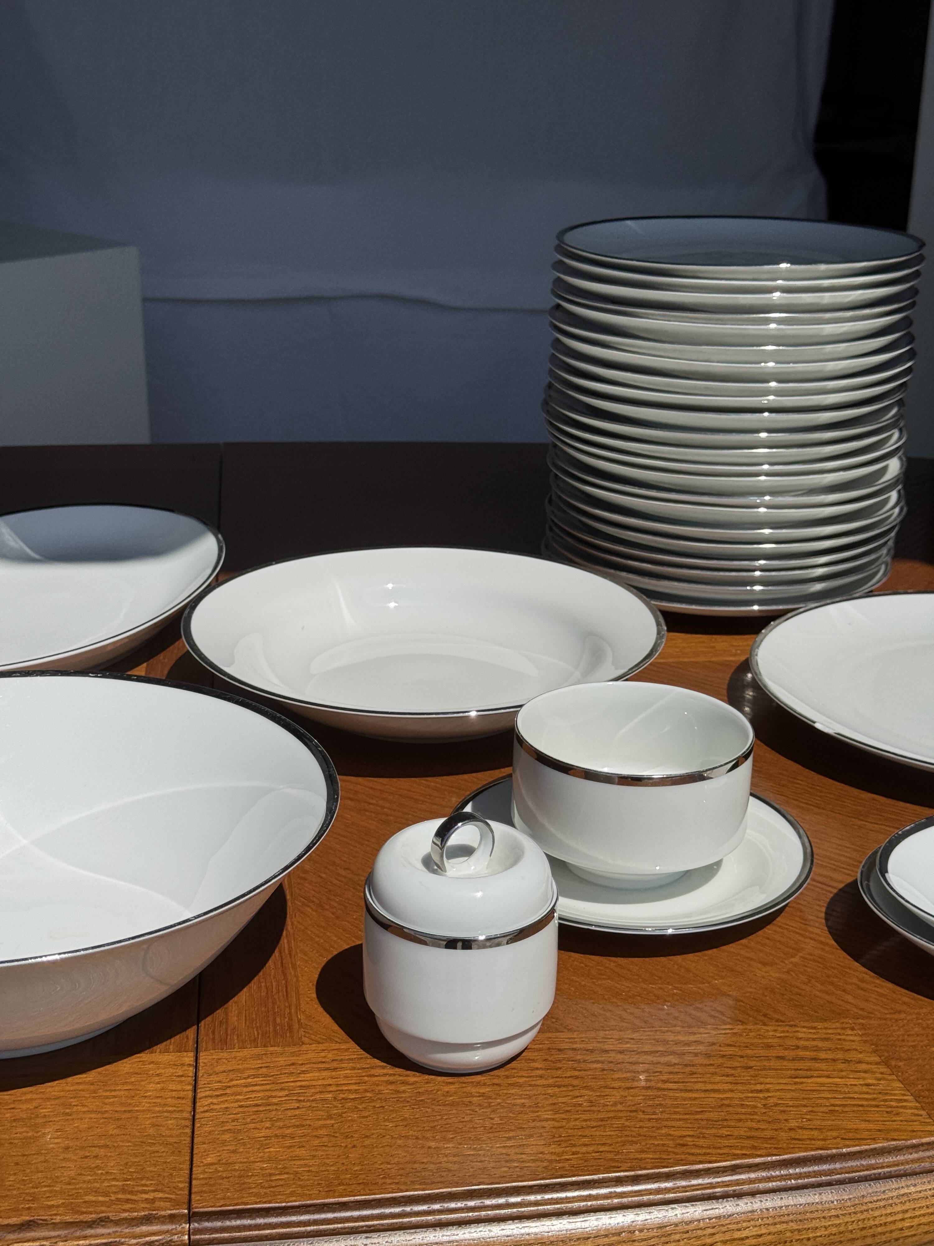 German porcelain service Winterling Marktleuthen Bavaria white