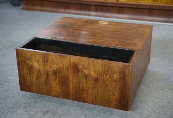 Table basse bar en palissandre 1970