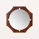 Miroir octogonal en palissandre du milieu du siècle, époque Space Age, Italie années 1970