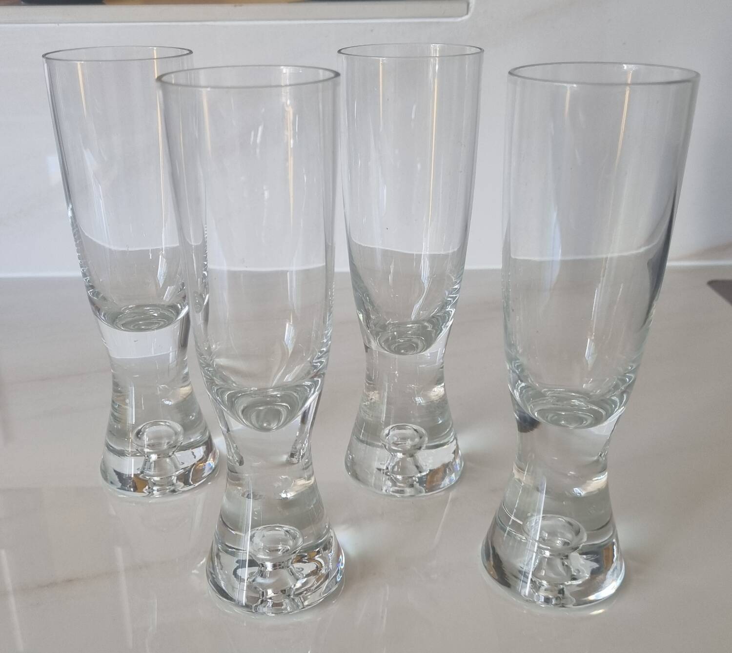 4 flutes by Tapio Wirkkala for Iittala, Finland.