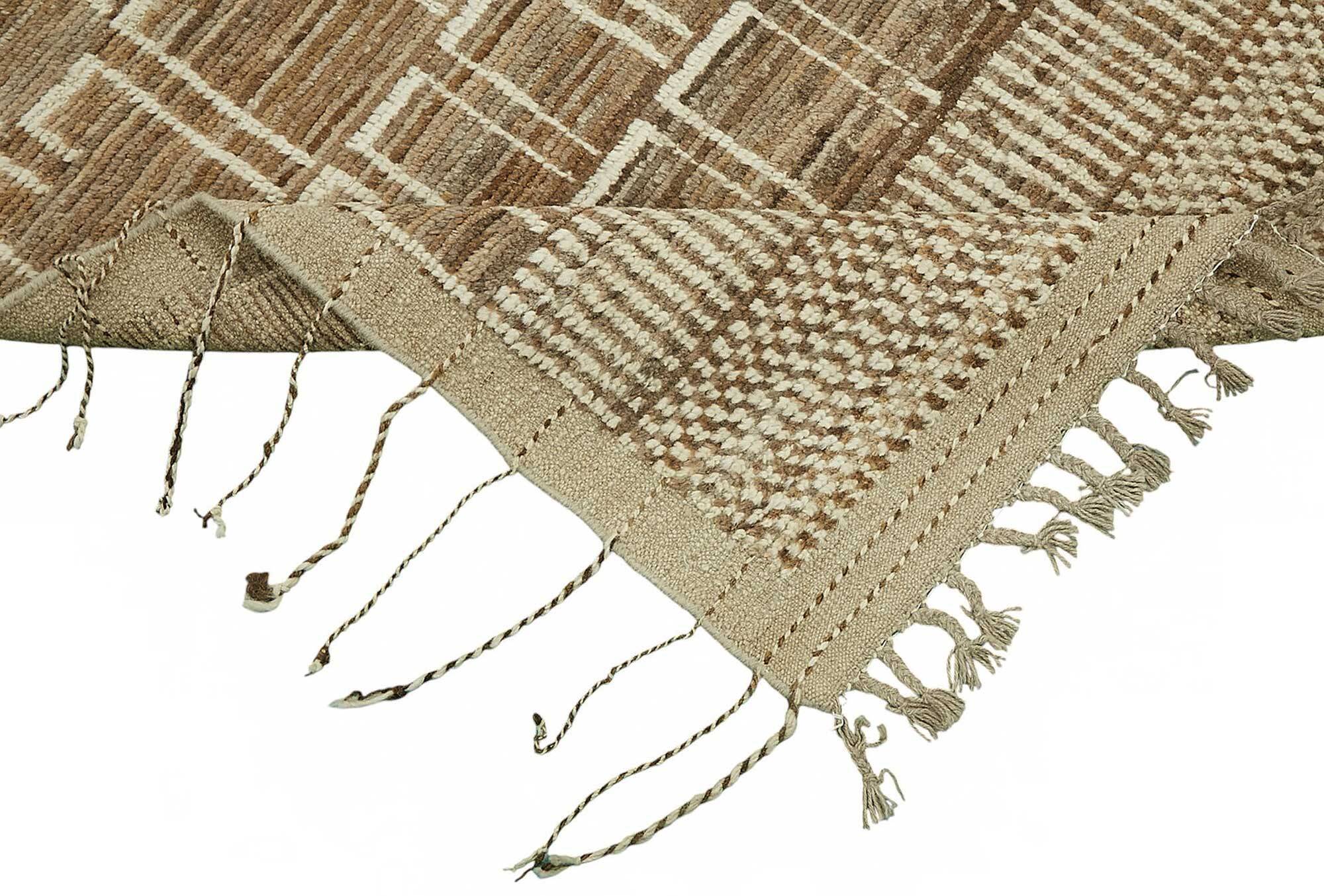 Tapis turc unique fait main en laine beige, 203 cm x 295 cm