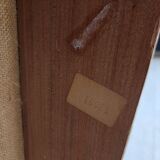 1970s, Danish armchair, original green furniture velour, teak wood legs.
