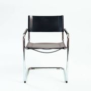 Chaise Bauhaus Mart Stam Marcel Breuer en cuir noir, Fasem 1980